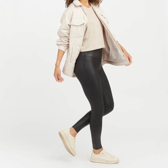 SPANX Faux Leather High Waist Leggings Black XL - Picture 2 of 7